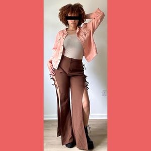 Peach Buttoned Jacket Plus Size